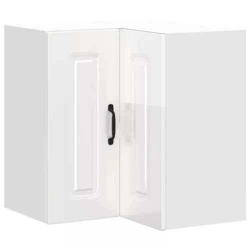  Konyhai fali sarokszekrény Kalmar magasfényű fehér színű műfa