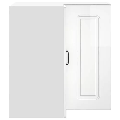  Konyhai fali sarokszekrény Kalmar magasfényű fehér színű műfa