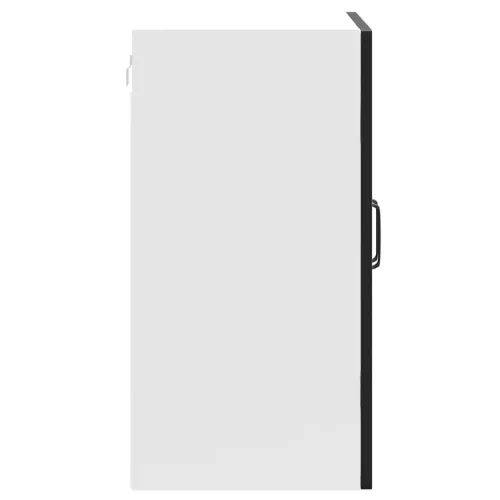  Konyhai fali szekrény üvegajtóval Kalmar fekete színű fűrészáru