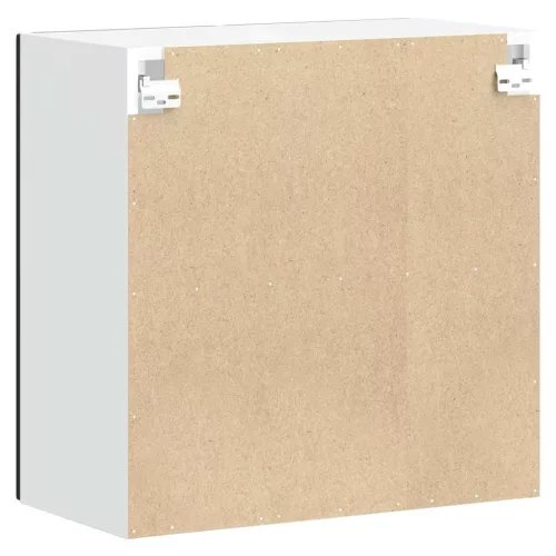  Konyhai fali szekrény üvegajtóval Kalmar fekete színű fűrészáru