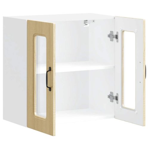  konyhai fali szekrény üvegajtóval Kalmar sonoma tölgy