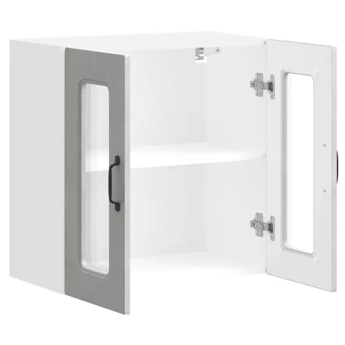  Konyhai fali szekrény üvegajtóval Kalmar beton szürke műfa