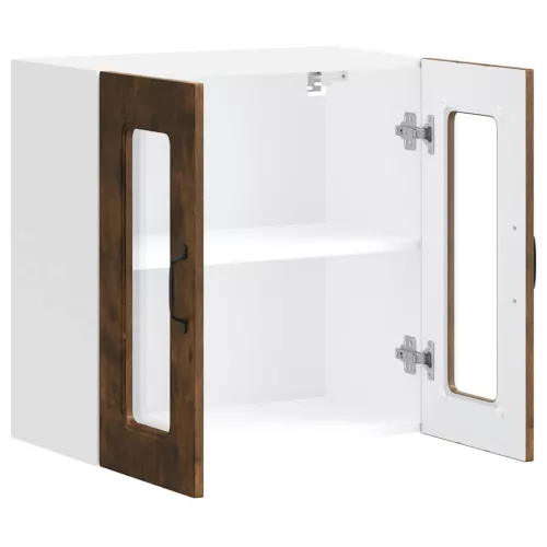  konyhai fali szekrény üvegajtóval Kalmar füstölt tölgy