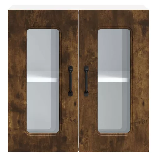  konyhai fali szekrény üvegajtóval Kalmar füstölt tölgy