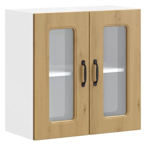  konyhai fali szekrény üvegajtóval Kalmar kézműves tölgy