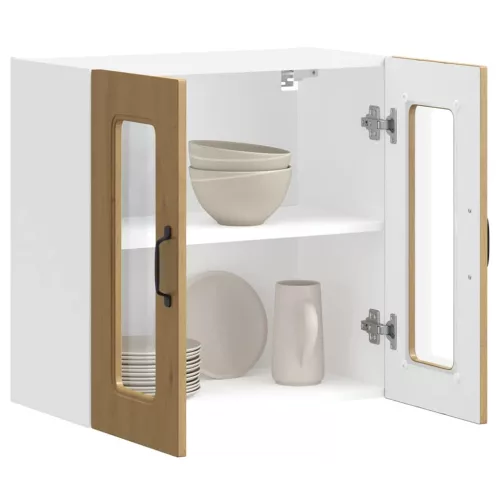  konyhai fali szekrény üvegajtóval Kalmar kézműves tölgy