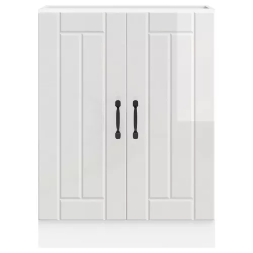  mosdóaljzatos szekrény Lucca magasfényű fehér szerelt fa