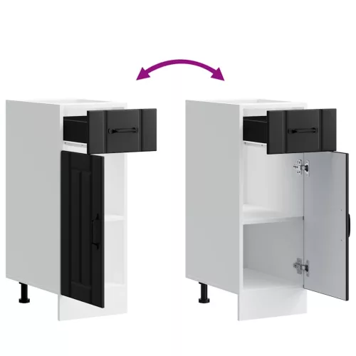  Konyhai alsó szekrény Lucca fekete szerelt fa