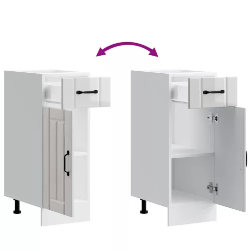  Konyhai alsó szekrény Lucca magasfényű fehér szerelt fa