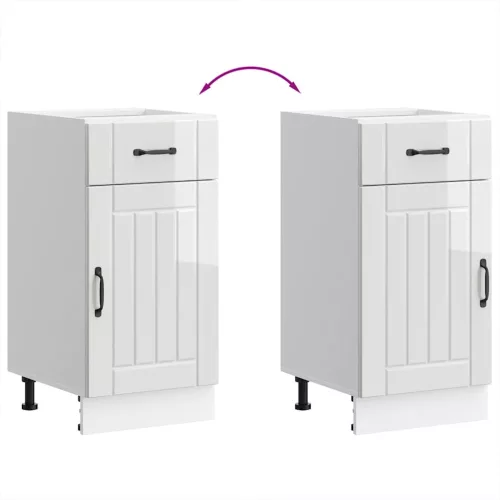  Konyhai alsó szekrény Lucca magasfényű fehér szerelt fa