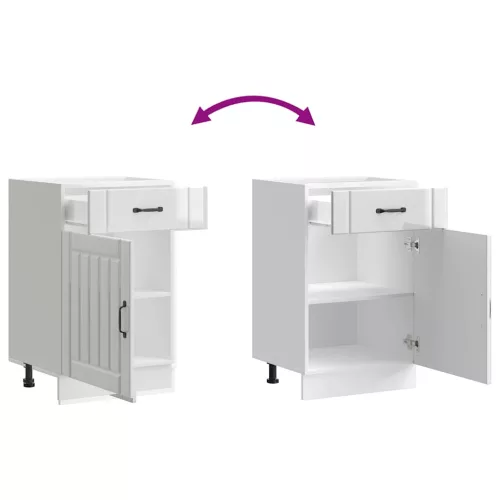  Konyhai alsó szekrény Lucca magasfényű fehér szerelt fa