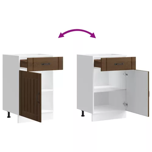  Konyhai alsó szekrény Lucca barna tölgy szerelt fa