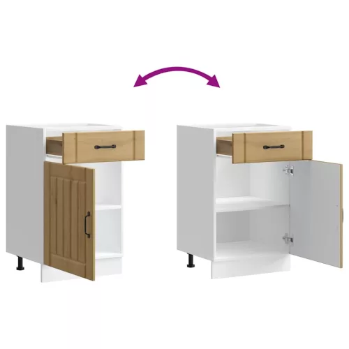  Konyhai alsó szekrény Lucca kézműves tölgy szerelt fa