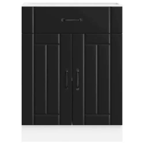  Konyhai alsó szekrény Lucca fekete szerelt fa