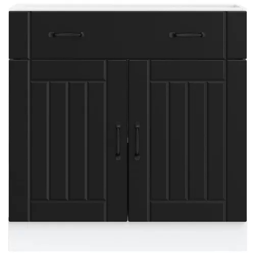  Konyhai alsó szekrény Lucca fekete szerelt fa