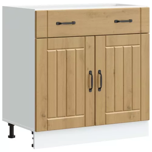  Konyhai alsó szekrény Lucca kézműves tölgy szerelt fa