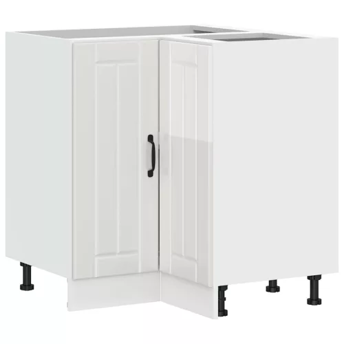  Konyhai sarok alsó szekrény Lucca magasfényű fehér szerelt fa