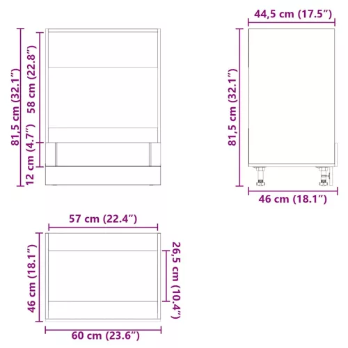 sütő szekrény Lucca fekete szerelt fa