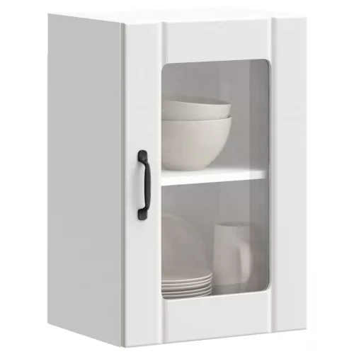  Konyhai fali szekrény üvegajtóval Lucca fehér