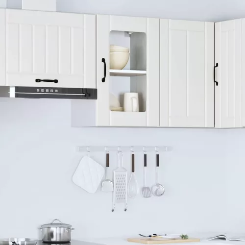  Konyhai fali szekrény üvegajtóval Lucca fehér