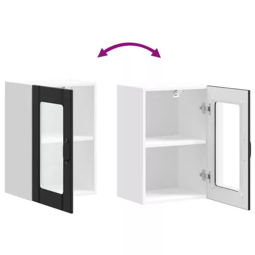  Konyhai fali szekrény üvegajtóval Lucca fehér