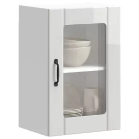    Konyhai fali szekrény üvegajtóval Lucca magasfényű fehér