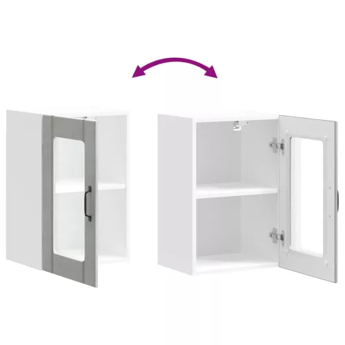  Konyhai fali szekrény üvegajtóval Lucca betonszürke