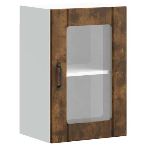  Konyhai fali szekrény üvegajtóval Lucca füstölt tölgy