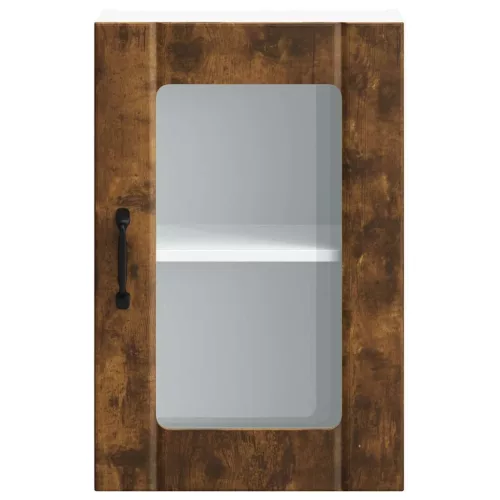  Konyhai fali szekrény üvegajtóval Lucca füstölt tölgy