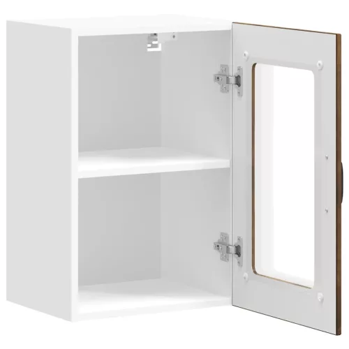  Konyhai fali szekrény üvegajtóval Lucca füstölt tölgy