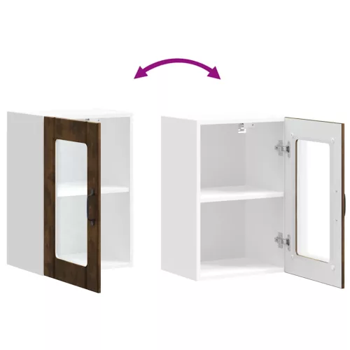  Konyhai fali szekrény üvegajtóval Lucca füstölt tölgy