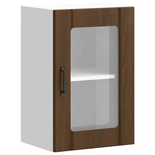  Konyhai fali szekrény üvegajtóval Lucca barna tölgy