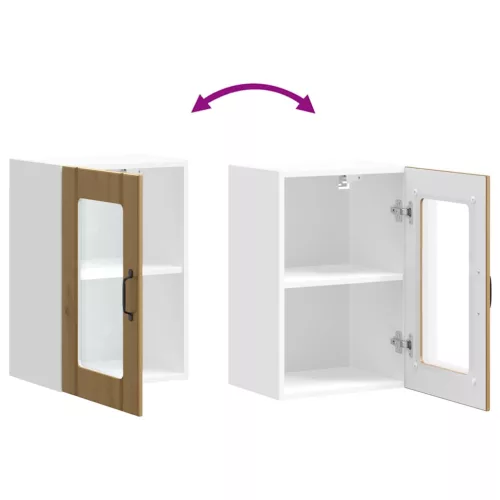  Konyhai fali szekrény üvegajtóval Lucca kézműves tölgy