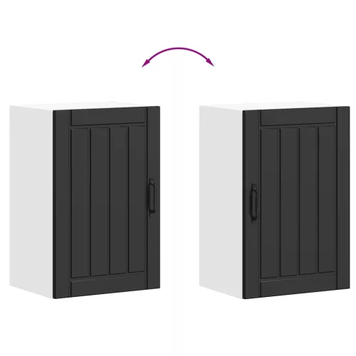  Konyhai fali szekrény Lucca fekete szerelt fa