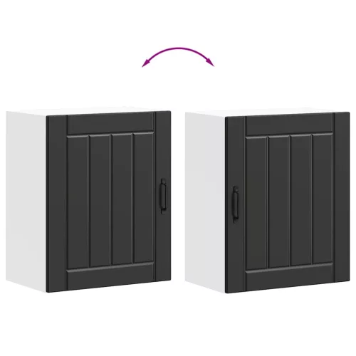  Konyhai fali szekrény Lucca fekete szerelt fa