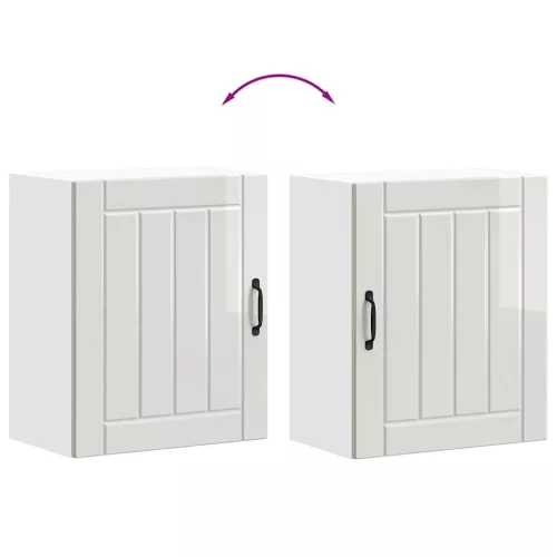  konyhai fali szekrény Lucca magasfényű fehér szerelt fa