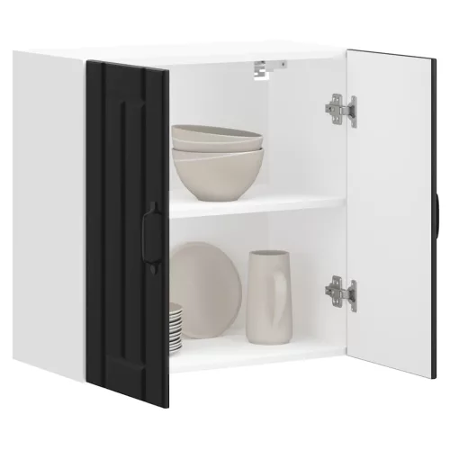  Konyhai fali szekrény Lucca fekete szerelt fa