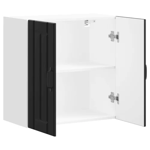  Konyhai fali szekrény Lucca fekete szerelt fa