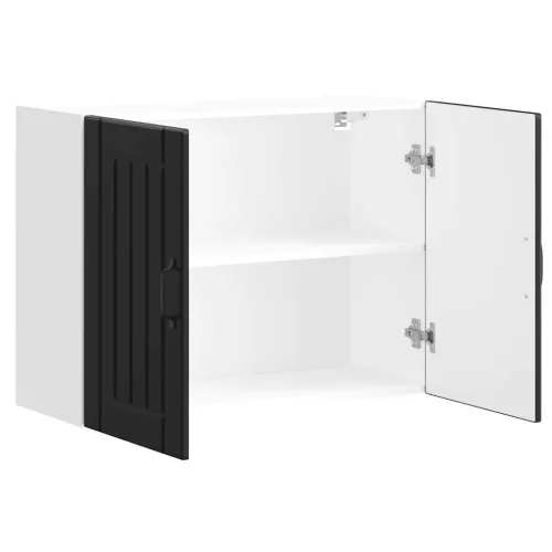  Konyhai fali szekrény Lucca fekete szerelt fa