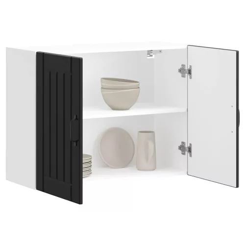  Konyhai fali szekrény Lucca fekete szerelt fa