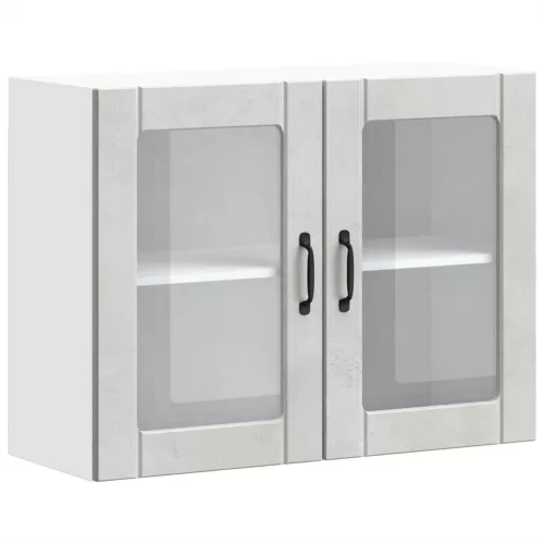  Konyhai fali szekrény üvegajtóval Lucca beton szürke műfa