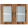  Konyhai fali szekrény üvegajtóval Lucca régi fából
