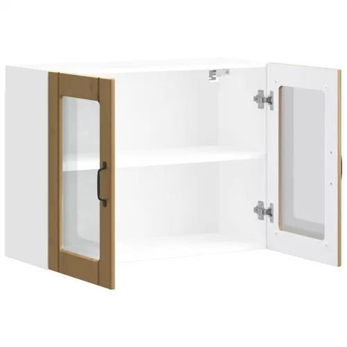  konyhai fali szekrény üvegajtóval Lucca kézműves tölgy