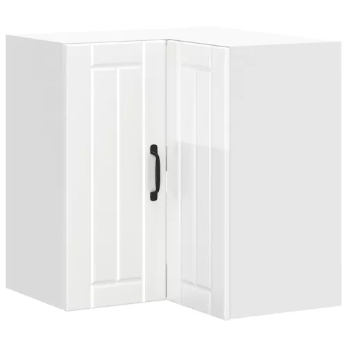  Konyhai fali sarokszekrény Lucca magasfényű fehér színű műfa