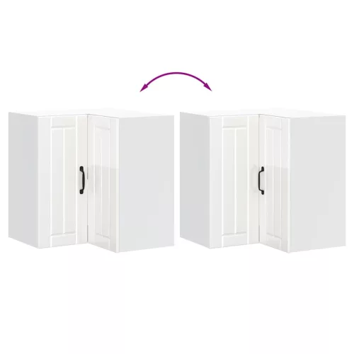  Konyhai fali sarokszekrény Lucca magasfényű fehér színű műfa