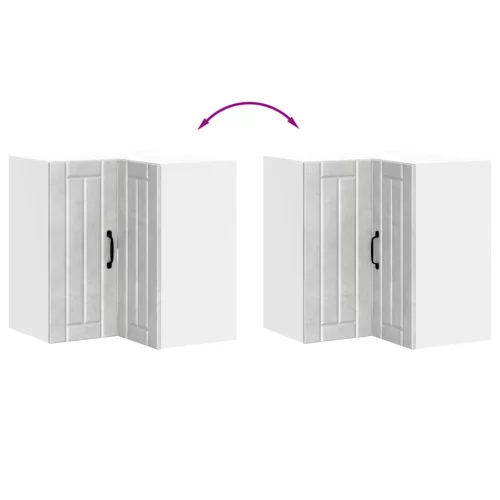  Lucca betonszürke szerelt fa konyhai fali sarokszekrény