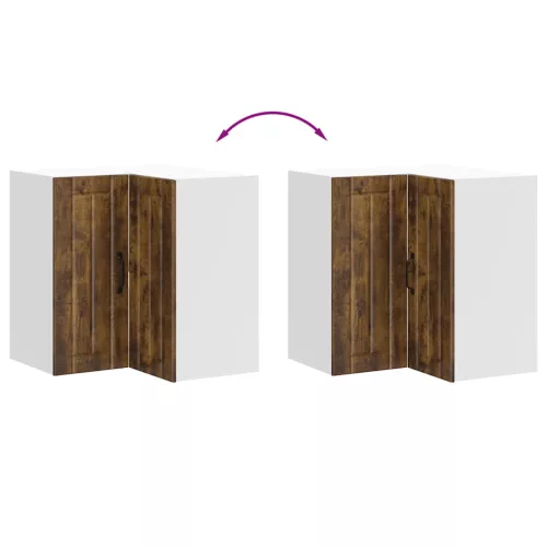  Lucca füstös tölgy színű szerelt fa konyhai fali sarokszekrény