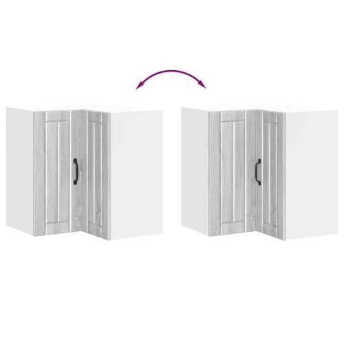  Lucca szürke sonoma színű szerelt fa konyhai fali sarokszekrény