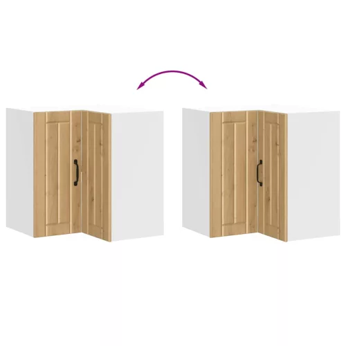  Lucca kézműves tölgy szerelt fa konyhai fali sarokszekrény