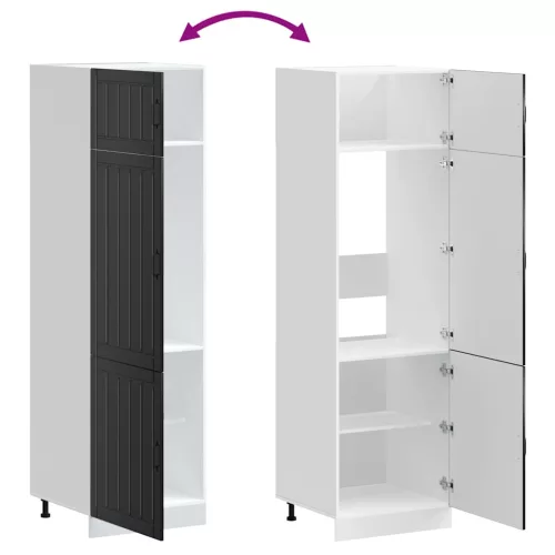  Lucca fekete szerelt fa konyhaszekrény